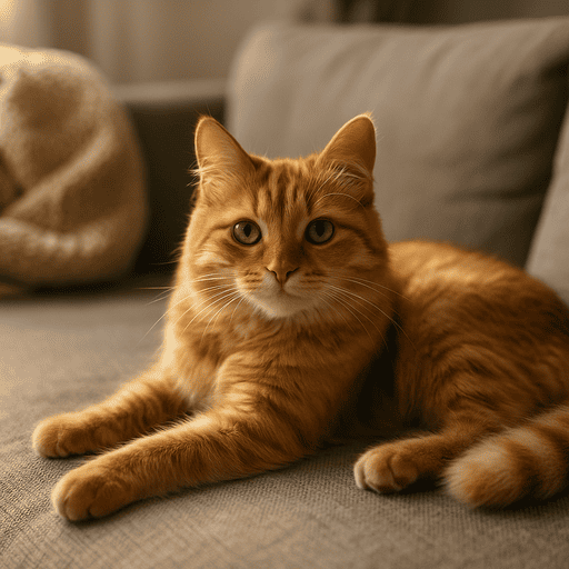 cuidados y bienestar de gatos — gato relajado en casa